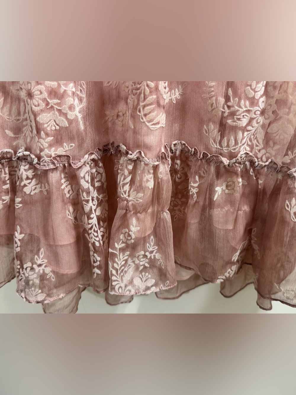Chelsea & Violet, Dusty Pink  , Velvet Floral Burnout Dress Size Women’s Large - Picture 4 of 7